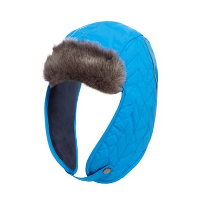 Boys' bright blue woven trapper hat